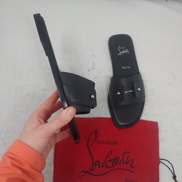 Christian Louboutin Chambelimule Donna Black Slide Sandal - Picture 3 of 8